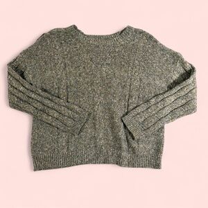 Lucky Brand Olive Cable Knit Sweater | Size Large